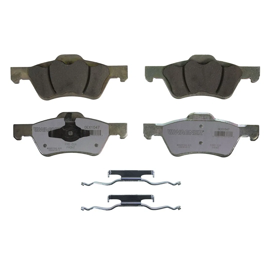 OEX1047 – WAGNER BRAKE Brake Pad, FMSI Number D1047-8445 Ceramic Set Of 4 With Pad Shims/ Abutment Clips/ Mounting Ha...